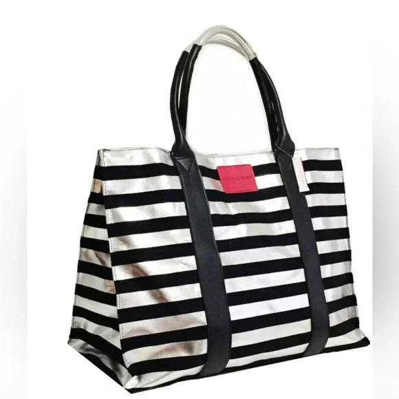 VICTORIA'S SECRET ZEBRA STRIPED TOTE BAG - Picture 1 of 10